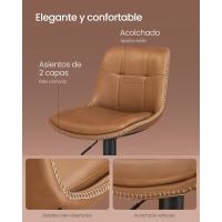 Juego de 2 Taburetes de Bar Sillas Altas Giratorias Regulables en Altura Acolchado PU - details 2