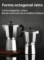 Cafetera Espresso, Cafetera de Aluminio de 9 Tazas, Plateada, Inducción: Diseño clásico y elegante, duradera y fácil de usar. - details 3