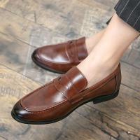 2025 Zapatos de vestir informales formales de negocios minimalistas de estilo británico para hombres Oxfords de cuero con punta afilada y versátiles suaves - details 5