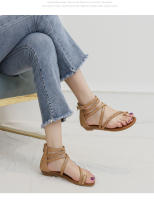 Sandalias de cuña para mujer, nuevas, versátiles, con punta abierta, tallas grandes, con faldas, zapatos romanos. - details 1