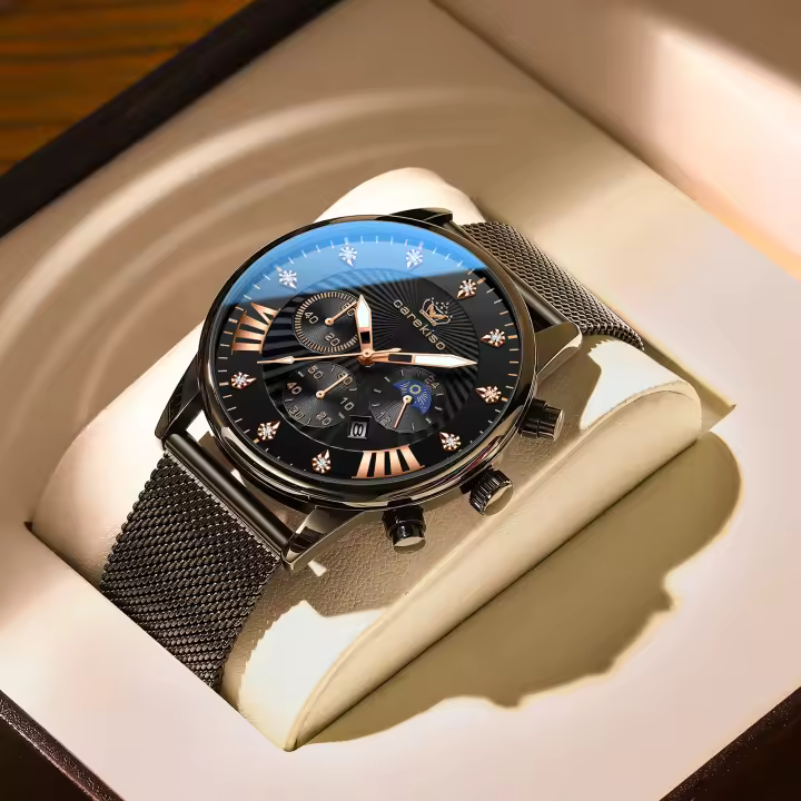 Nuevo reloj de hombre a prueba de agua luminoso reloj de cuarzo de moda - 1