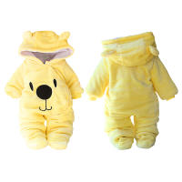 Pudcoco-Pelele con capucha para bebé, niña y niño, traje de nieve de vellón con broche, ropa de abrigo de invierno, mono con patrón lindo - details 8