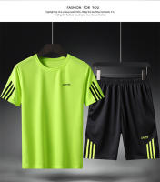Pantalones cortos transpirables de verano para hombre Traje deportivo Camiseta - details 7