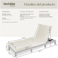 Taburete de Jardín Exterior de Ratán y Acero Tumbona de Piscina con Resaldo Ajustable en 6 Posiciones Tumbona de Playa Estable y Resistente a Intemperie Limpieza Fácil - details 18