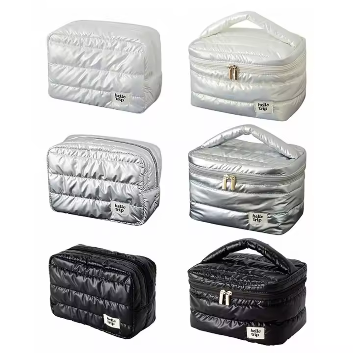 Bolsa de maquillaje de gran capacidad a la moda, almacenamiento multifuncional, bolsa de aseo portátil, organizador de viaje, bolsa de lavado - 1