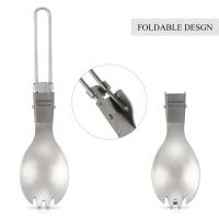 Vajilla plegable de titanio pulido mediano Lixada Spork, utilizada para cenas al aire libre, VIES, camping, mochilas - details 13