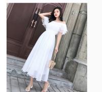 Vestido de Gasa Blanca de Verano Manga de Princesa de Cintura Alta y Delgada - details 14