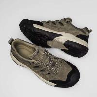Nuevo Botas de cuero genuino 2025 para senderismo a prueba de agua para hombres, zapatos de seguridad con punta de goma de corte bajo para exteriores, zapatos antideslizantes de marca para - details 3