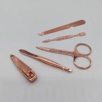 Juego de manicura de cortaúñas de acero inoxidable, juego de 5 piezas de oro rosa, cortaúñas - details 3