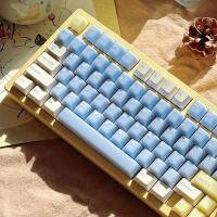Teclas translúcidas azules de 164 teclas, PBT ABS, doble disparo, perfil de cereza, juego grande de teclas para teclado nical con diseño Alice - details 0