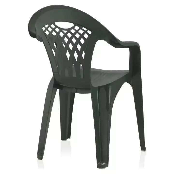 Silla cancún verde apilable 8X con respaldo alto y zapatilla antideslizante - muebles de exterior marca shaf - 1