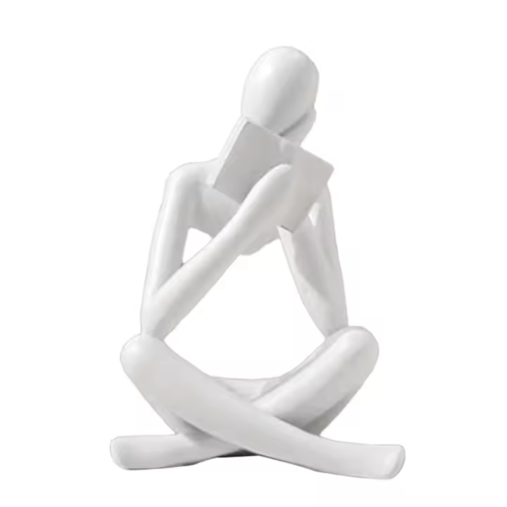 Esculturas de pensadores blancos, estatua de resina, adorno de lectura, decoración de escultura de pensadores, decoración moderna de libros A - 1