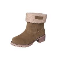 Botas de nieve cálidas para mujer, botines de lana, zapatos informales cómodos a media pantorrilla, invierno, 2023 - details 10