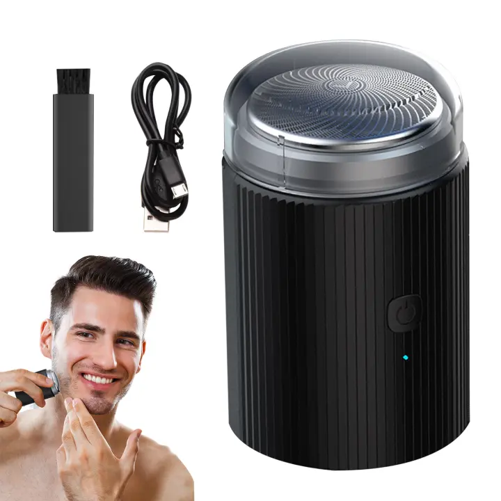 Recortadora de barba eléctrica de bolsillo para hombres, máquina de afeitar para hombres, adolescentes, niños, barbas faciales - 1
