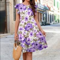 Vestido de manga corta para mujer, vestidos estampados elegantes, moda de verano - details 5