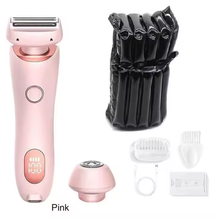 Maquinillas de afeitar eléctricas para mujer, afeitadoras faciales 2 en 1 para Bikini, depilación para axilas, piernas, recortador corporal para mujer, resistente al agua IPX7 - 1
