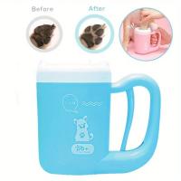 Prensatelas portátil para perros, taza de limpieza para patas de gato, suministros de limpieza para mascotas, baño de pies efectivo - details 5