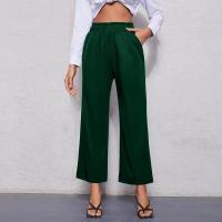 Pantalones elegantes y elegantes lisos de tiro medio para mujer, pantalones holgados de pierna recta para mujer, pantalones cortos cómodos - details 2