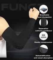 1pc/2pcs protector de brazo deportivo, protector de codo transpirable y de presión, con almohadilla de panal desmontable, tira antideslizante, funda cálida para brazo deportivo, adecuado para baloncesto, fútbol, ciclismo, rugby, tenis, deportes al aire - details 2
