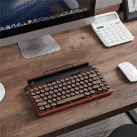 Teclado de máquina de escribir retro Teclado inalámbrico Bluetooth USB Mecánico Punk Teclas para PC de escritorio/portátil/teléfono negro - details 6