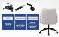 Silla Escritorio, Silla Oficina de Cachemira, Cómoda Silla Tocador con Altura Ajustable, Sillas Ordenador para Hogar y Dormitorio, Crema, Gris Oscuro - details 4
