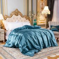 Juego de Ropa de Cama de Color Sólido con Funda de Edredón de Seda de Morera Cubierta de Cama y Funda de Almohada de Lujo en Seda de Satén Tamaño King Queen Double Twin - details 19