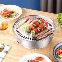 Estufa de carbón de acero inoxidable de estilo coreano para exteriores, cocina doméstica, jardín, parrilla para acampar, bandeja para hornear de carbono - details 0