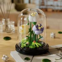 Bloque de decoración de escritorio de montaje eterno, flor, rompecabezas para niños, rosa, bloques de construcción, juguete, ramo, regalo - details 10