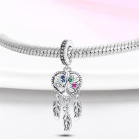 Pulsera Fit Original de 3mm en Plata Esterlina S925 con Pluma de Dreamcatcher y Cuentas DIY para Mujeres Joyería Fina de Cumpleaños - details 58