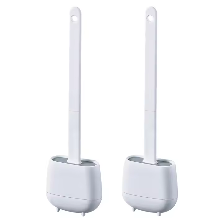 Wellhome Escobilla para Inodoro MOBILIARIO & DECORACIÓN con Mango Antideslizante y Soporte de Secado Rápido - Blanco - 1