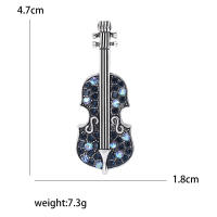 Vintage strass violín broche mujer broche versátil cardigan chal hebillas moda temperamento ropa accesorios - details 4