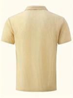 Nuevo Camiseta de manga corta de seda de hielo de malla de alta gama Paul, camiseta para hombre con cuello, color sólido de verano - details 4
