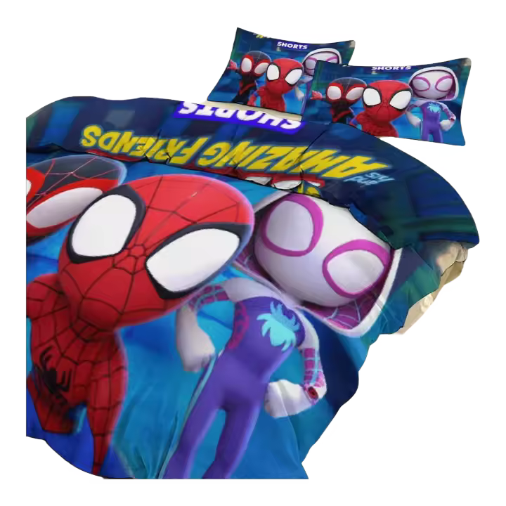 Conjunto de Cama Spiderman Spidey y Amigos Amazing Juego de Almohadas de Tamaño Completo para Niños, Hombres, Mujeres 3pcs Cubierta de Almohada y 2 Pilas - 1