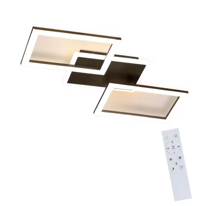 CBJKTX Luz de techo LED 3000K-6500K 46W Negro Regulable Moderno con Control Remoto Iluminación de techo Lámpara de cocina para dormitorio - 1