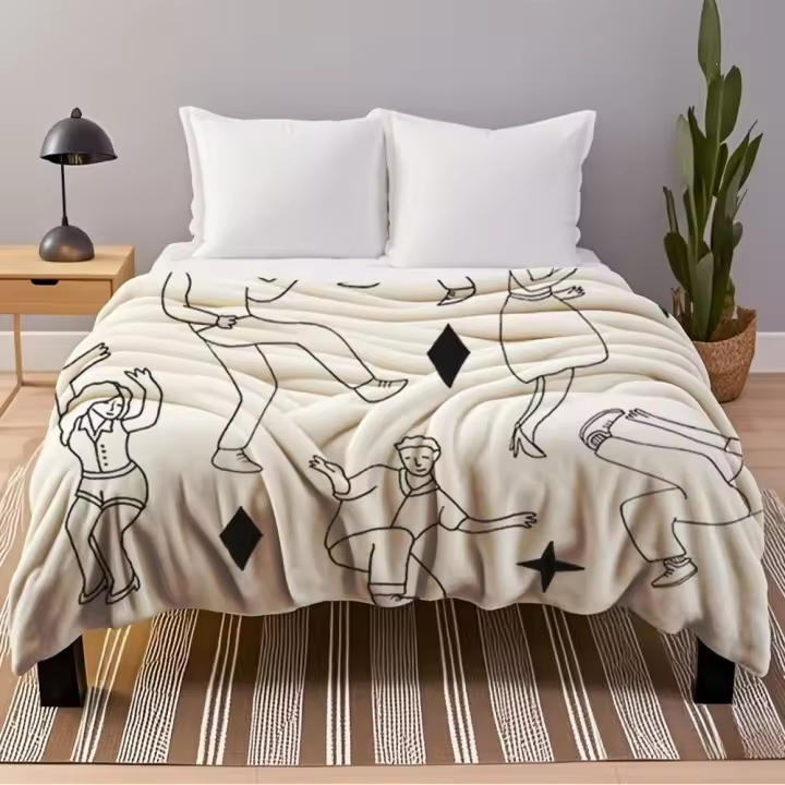 Manta de Franela de Diseño Abstracto Manta de Almohada Comodizada para Fiestas de Baile - 1