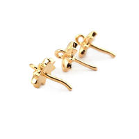 Perlas de latón de alta calidad con baño de oro de 18K, media perforación, para conectar dijes, tapas de perlas, accesorios para la fabricación de joyería DIY para mujeres - details 49