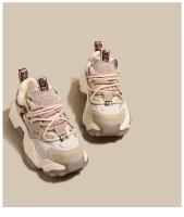 Zapatos deportivos de suela gruesa informales transpirables de cuero genuino para mujer que mejoran la altura - details 4