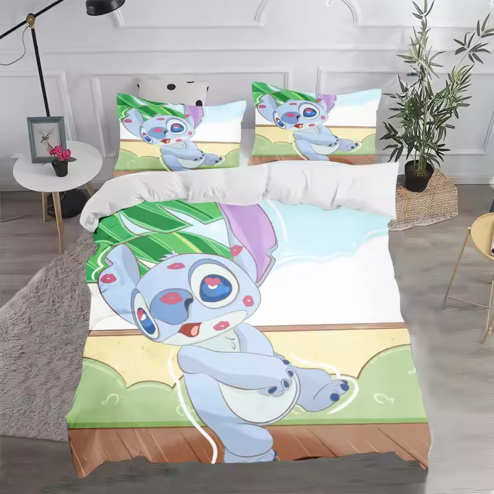 Juego de Ropa de Cama Estampada en 3D Cojín de Confortador, Funda de Cama, Funda de Almohada - 1