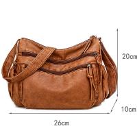 Bolso cruzado de mujer, bolso de mano de mujer, bolso cruzado de mano de cuero, bolso tote, bolso bandolera, bolso bandolera vintage de gran capacidad, bolso de mujer de cuero lavado - details 0