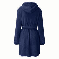 Pijama tipo jersey con capucha para mujer, albornoz cálido de color sólido para el hogar, 2024 - details 18