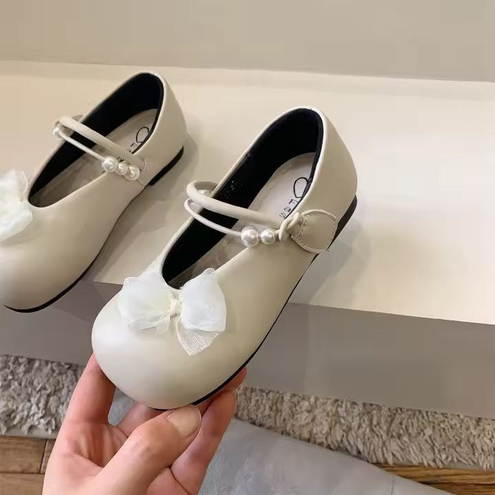 Zapatos de princesa con boca poco profunda y perla para niña, compañera de clase de Arco. - 1