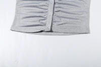 BUNO-Conjunto de 2 piezas con pliegues de gato extraño para mujer, camisetas sin mangas con cordones y espalda descubierta, camisetas sin mangas y pantalones cortos, traje a juego de calle de tendencia de verano - details 9