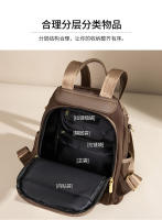 Mochila de moda para mujer, bolsos resistentes a la suciedad, elegantes bolsos traseros de Color café, bolsos de libros informales con estilo para niñas, bolsillos espaciosos antirrobo - details 11