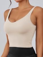 Sujetador deportivo sólido para mujer, top deportivo de lencería con tirantes anchos para tenis, pickleball, ropa de gimnasio, ropa deportiva para mujer para uso en interiores y exteriores, ejercicio - details 5