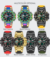 Reloj Deportivo para Hombres Smael con Doble Pantalla Analógico Digital Resistente al Agua Militar Colorido Material de Banda de Hierro Forma Redonda Movimiento de Reloj Deportivo - details 9