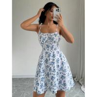 Vestido corto con tirantes florales nuevo estilo francés de verano - details 7