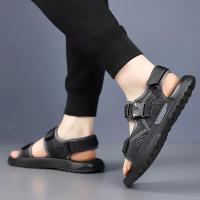 Nuevo Modelo 2025 Sandalias de Punta Abierta de Verano Hechas a Mano para Hombre, Zapatos Informales Cómodos de Cuero Genuino, Sandalias de Playa Transpirables, Trabajo Ligero al Aire Libre para Hombre - details 13