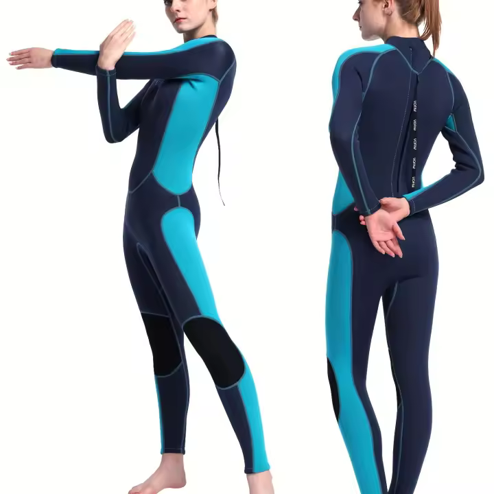 Traje de neopreno completo para mujer, con cremallera, manga larga y pierna, de secado rápido y transpirable para deportes - 1