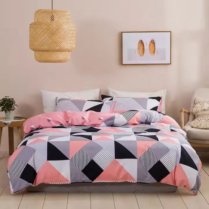 Juego de Ropa de Cama King Size Cómodo y Suave con Estampado Geométrico Moderno Juego de Edredón Doble para Parejas - 1