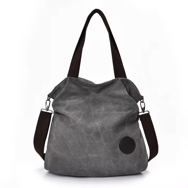 Hombro multifuncional para mujer, bolso cruzado de lona, ​​bolso de compras - 1